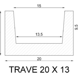Trave Rustica 20x13 cm(3mt) Exclusive Bianca